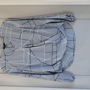 Alfani Blue Abstract Pattern Woman's Shirt